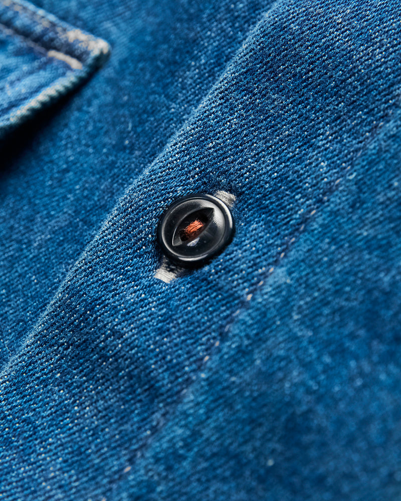 "Craig" Brace Long Sleeve Shirt in Washed Indigo