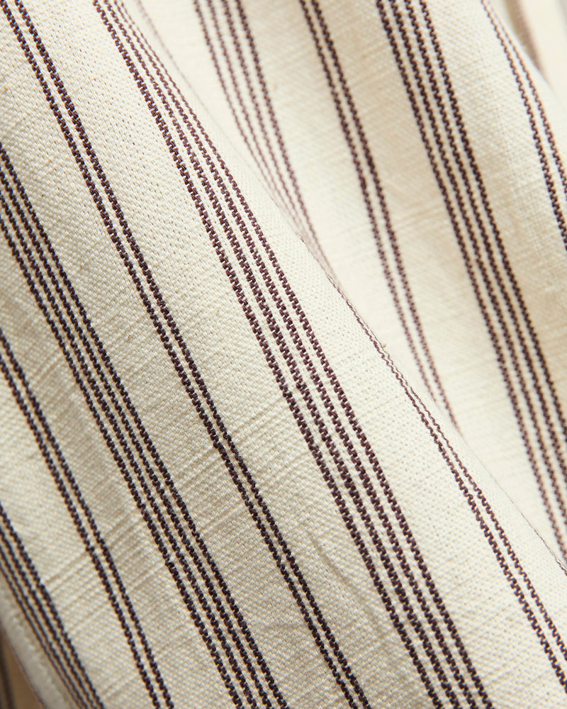 Handwoven Brook Shirt in Natural Plum Stripe
