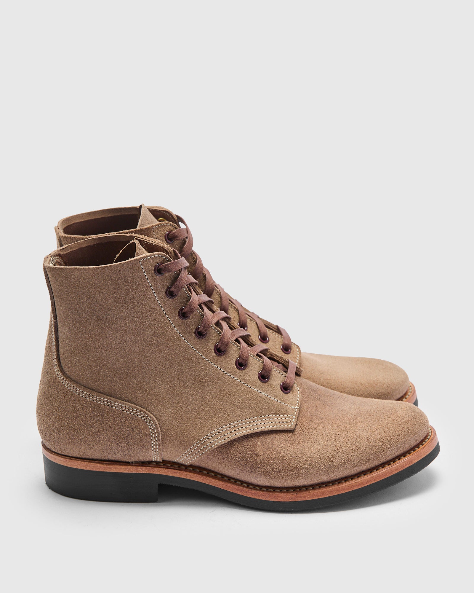 N-1 Field Shoe Boondocker Boot in Horween Natural Roughout – Blue