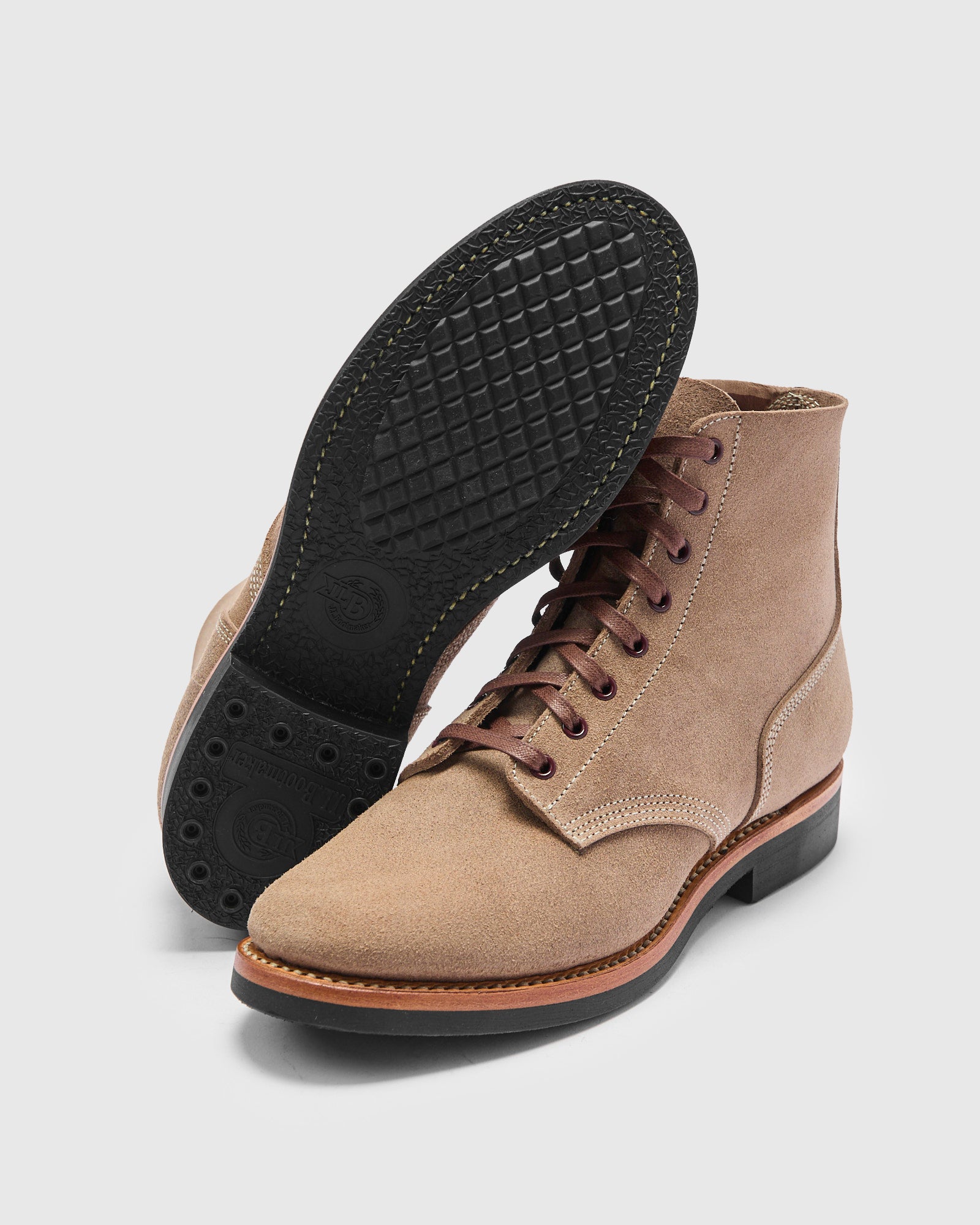 N-1 Field Shoe Boondocker Boot in Horween Natural Roughout – Blue