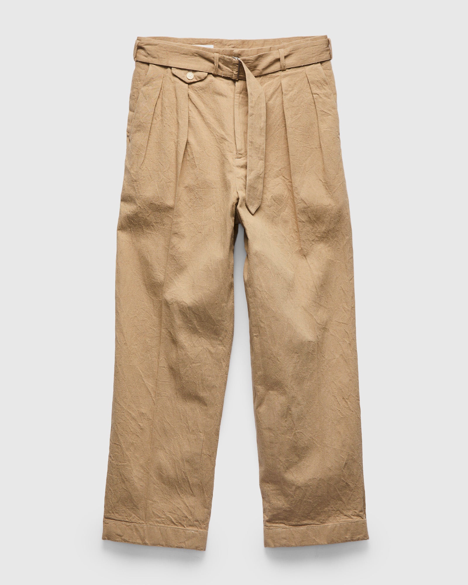 Linen Denim Belted Riviera Pants in Beige – Blue Owl Workshop