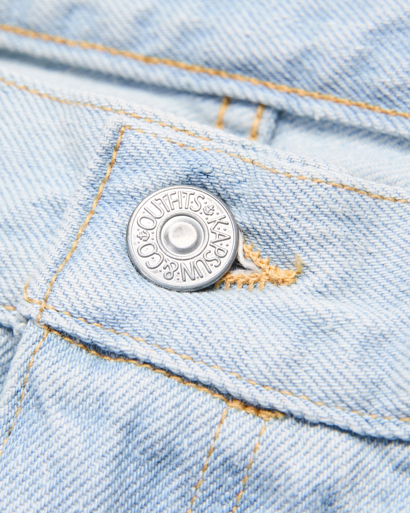 5P Zipper Front Denim Pants in Indigo Ice Wash – Blue Owl Workshop