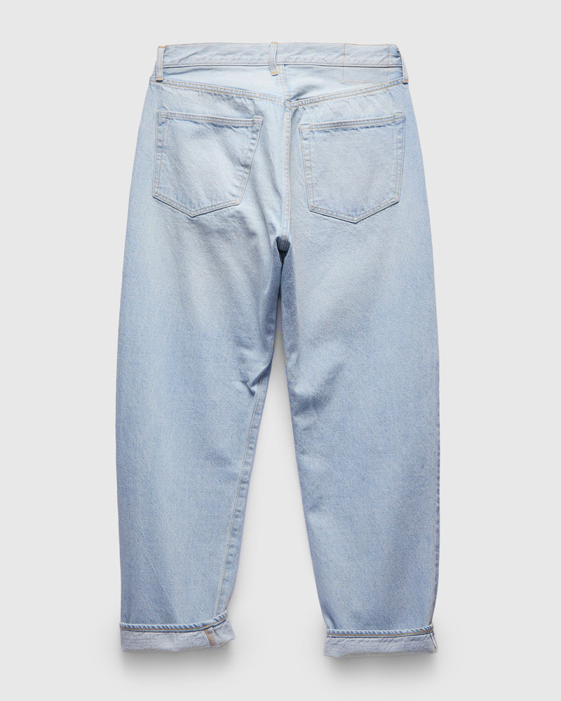 5P Zipper Front Denim Pants in Indigo Ice Wash