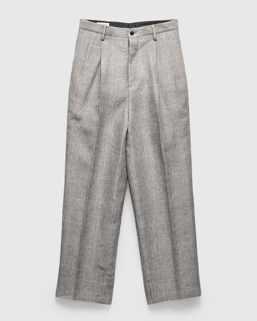 Linen Mohair Shoecut Slacks in Glen Plaid