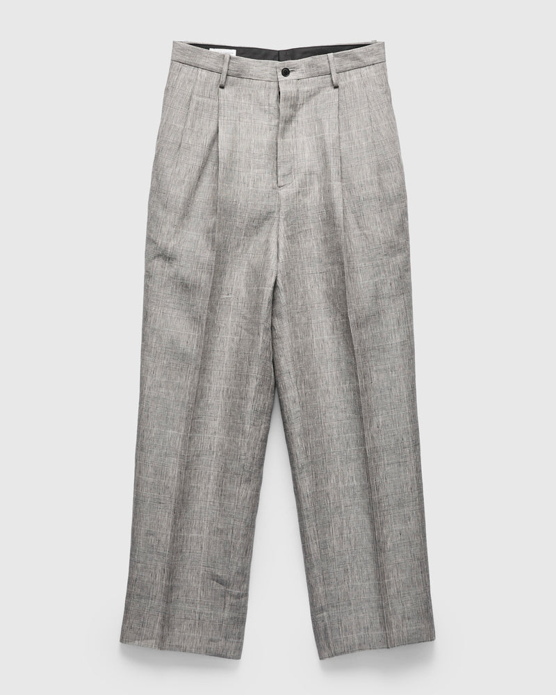 Linen Mohair Shoecut Slacks in Glen Plaid
