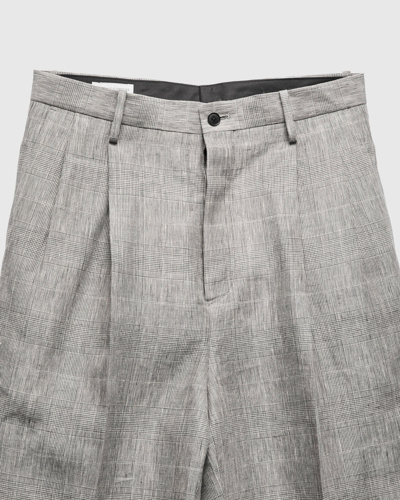 Linen Mohair Shoecut Slacks in Glen Plaid