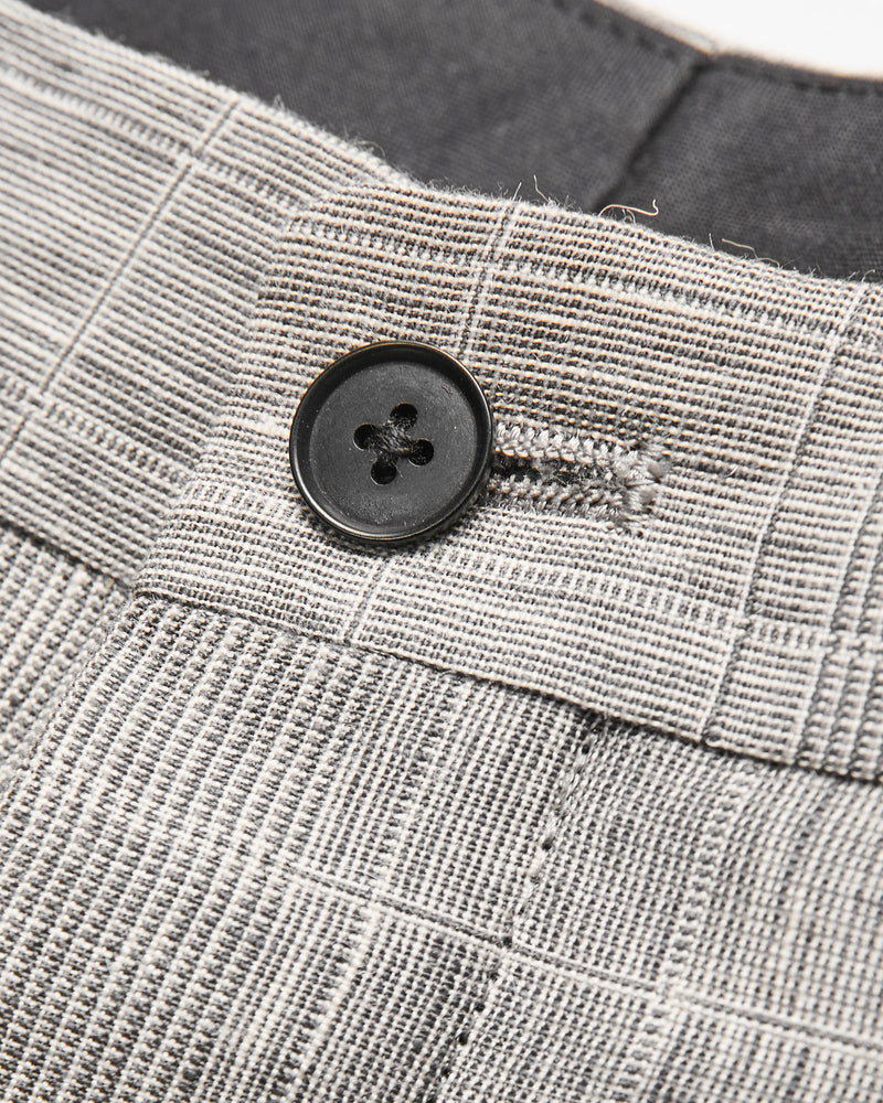 Linen Mohair Shoecut Slacks in Glen Plaid