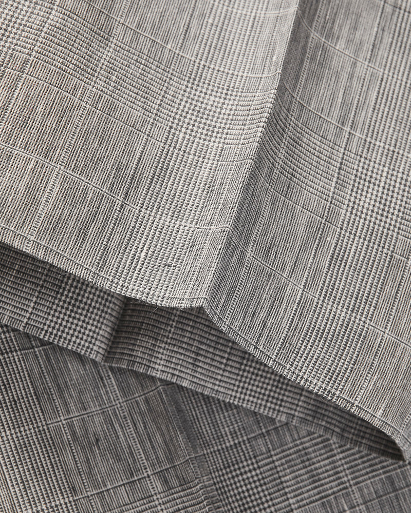 Linen Mohair Shoecut Slacks in Glen Plaid