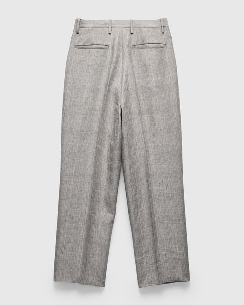 Linen Mohair Shoecut Slacks in Glen Plaid