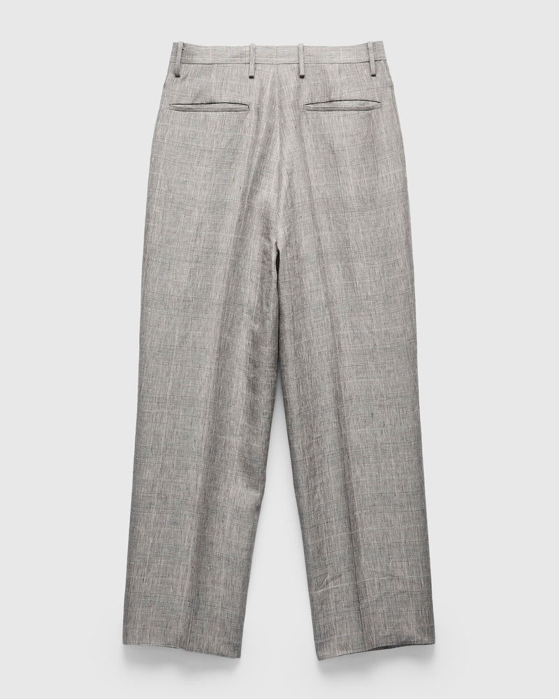 Linen Mohair Shoecut Slacks in Glen Plaid