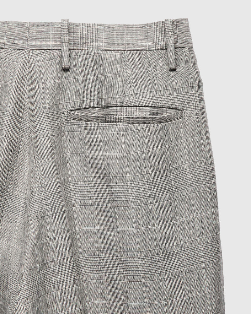 Linen Mohair Shoecut Slacks in Glen Plaid
