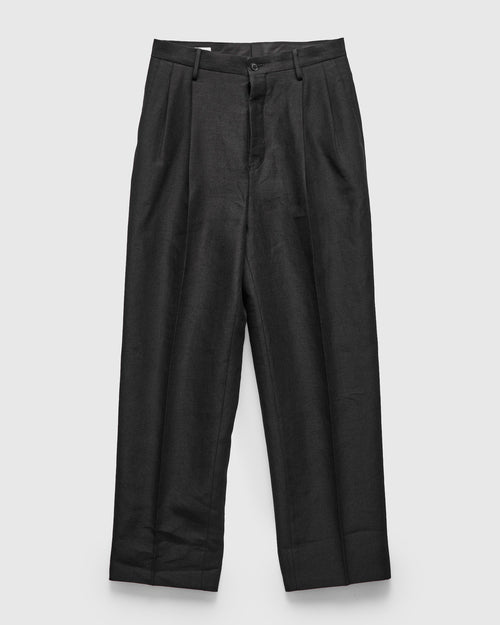 Linen Mohair Shoecut Slacks in Black