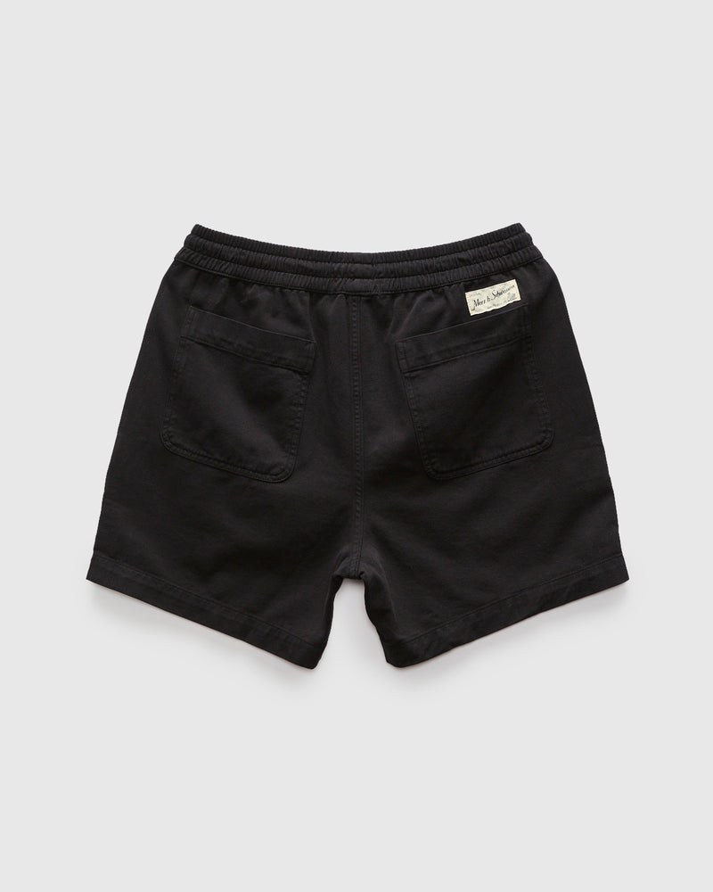 5" Lightweight Cotton Twill Shorts in Deep Black