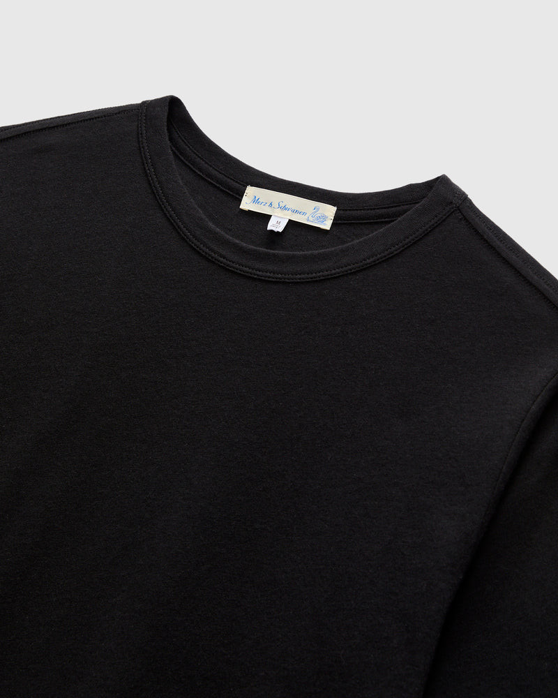 Cotton Cashmere T-Shirt in Deep Black