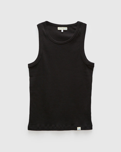 7.2oz Ribbed Tanktop in Deep Black