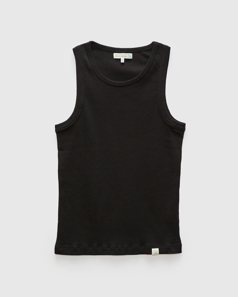 7.2oz Ribbed Tanktop in Deep Black