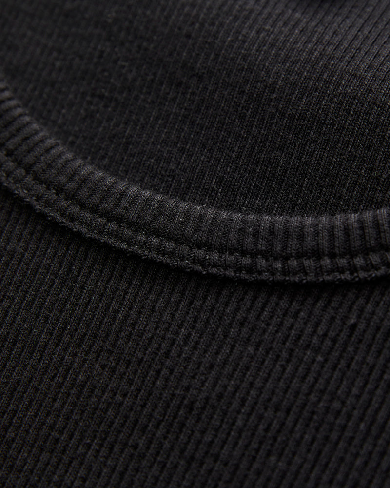 7.2oz Ribbed Tanktop in Deep Black