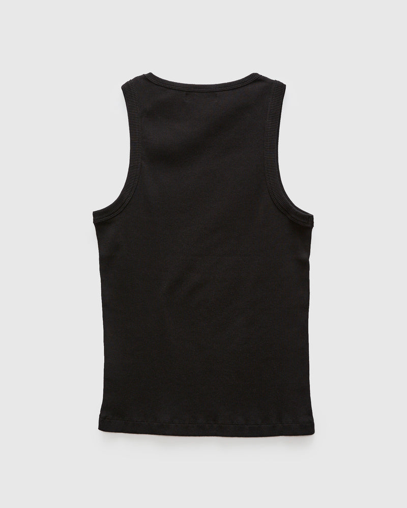 7.2oz Ribbed Tanktop in Deep Black