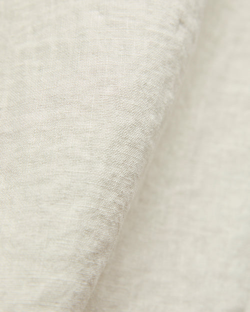 Linen Bowling Short Sleeve Shirt in Light Stone