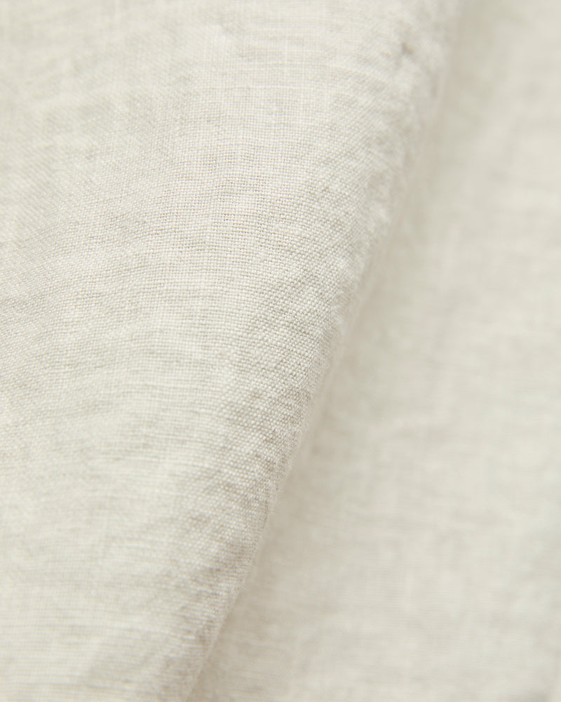 Linen Bowling Short Sleeve Shirt in Light Stone