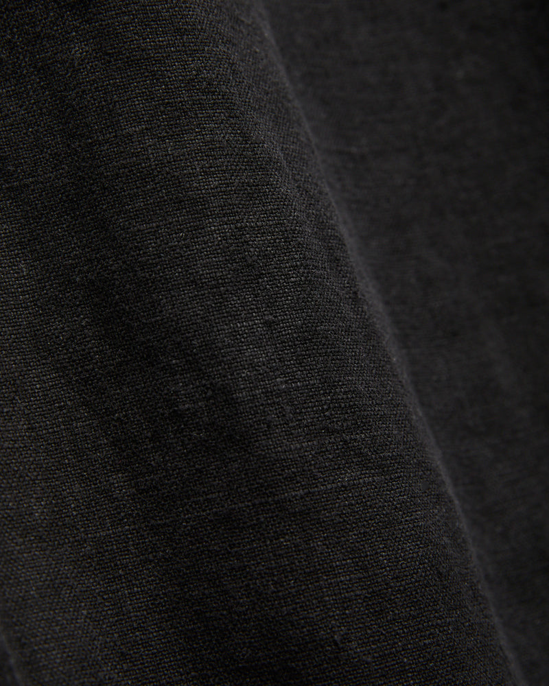 Workers Linen Drawstring Pants in Deep Black