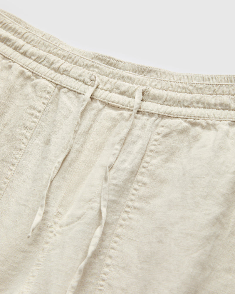 Workers Linen Drawstring Pants in Light Stone
