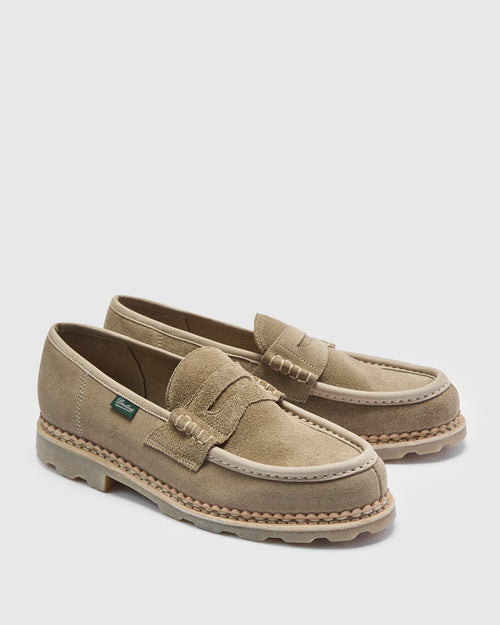 Nantes Marche Penny Loafers in Velours Sand