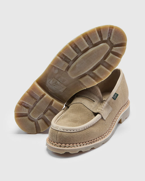 Nantes Marche Penny Loafers in Velours Sand