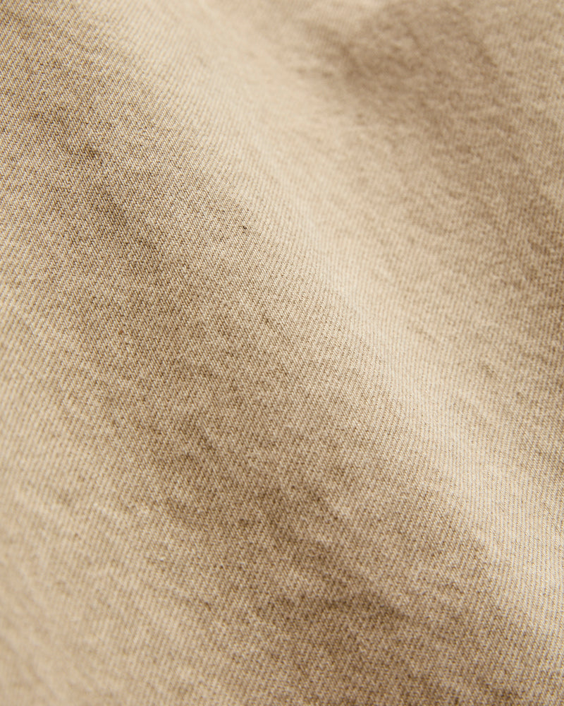 13.5oz Beige Garment Dyed Denim - 50s Straight Fit