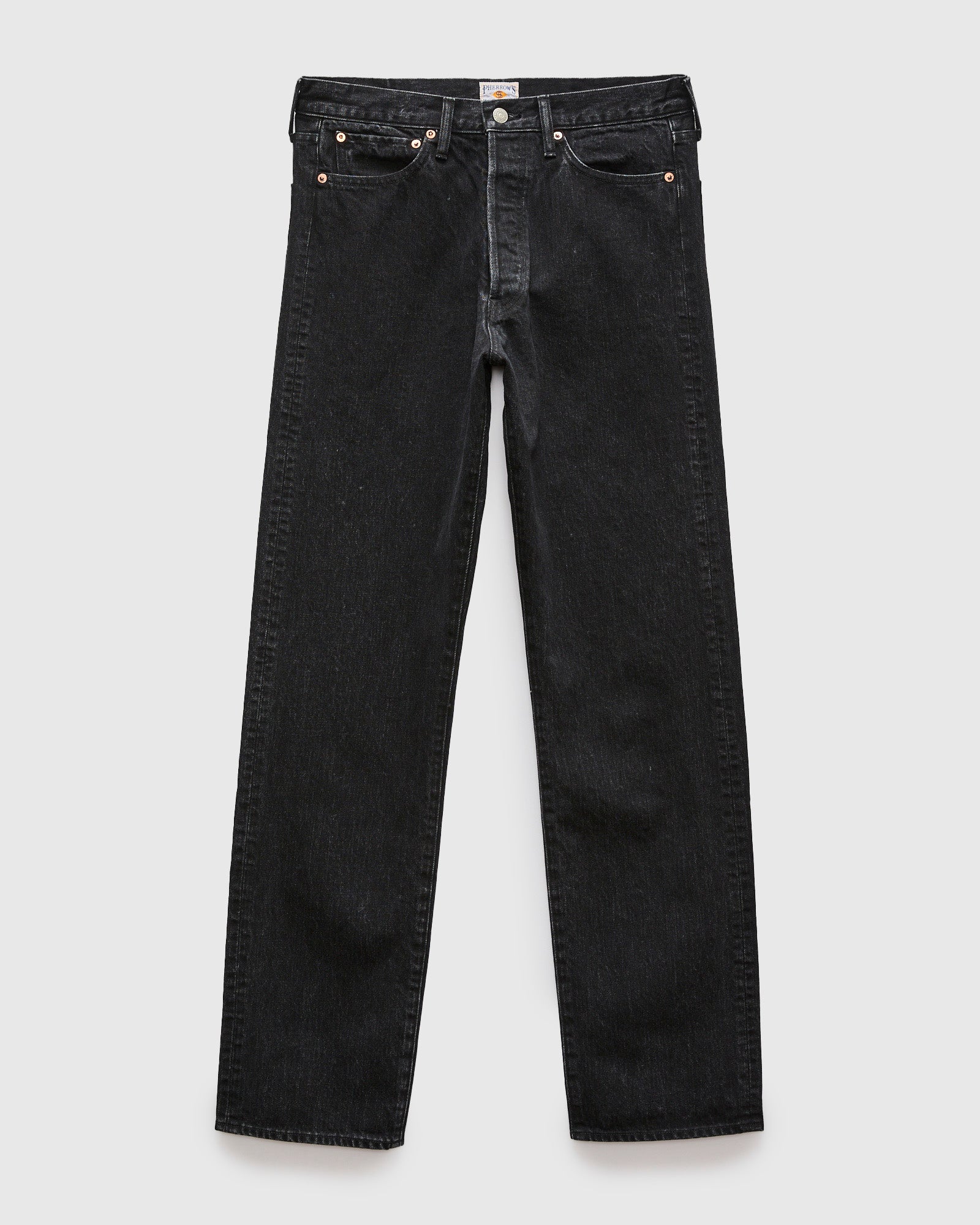 13.5oz Black Garment Dyed Denim - 50s Straight Fit – Blue Owl Workshop