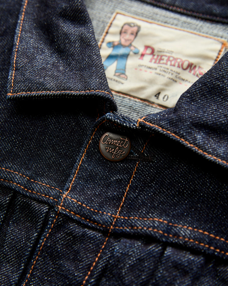400J 13.5oz Rinsed Denim Type 1 Jacket in Indigo