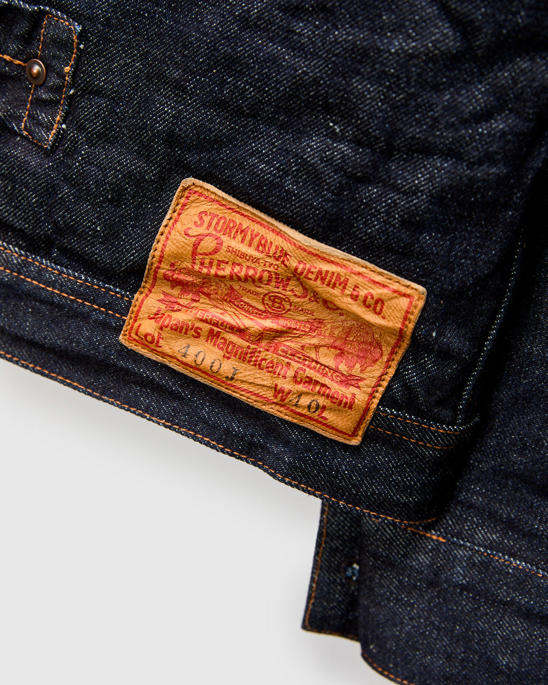 400J 13.5oz Rinsed Denim Type 1 Jacket in Indigo