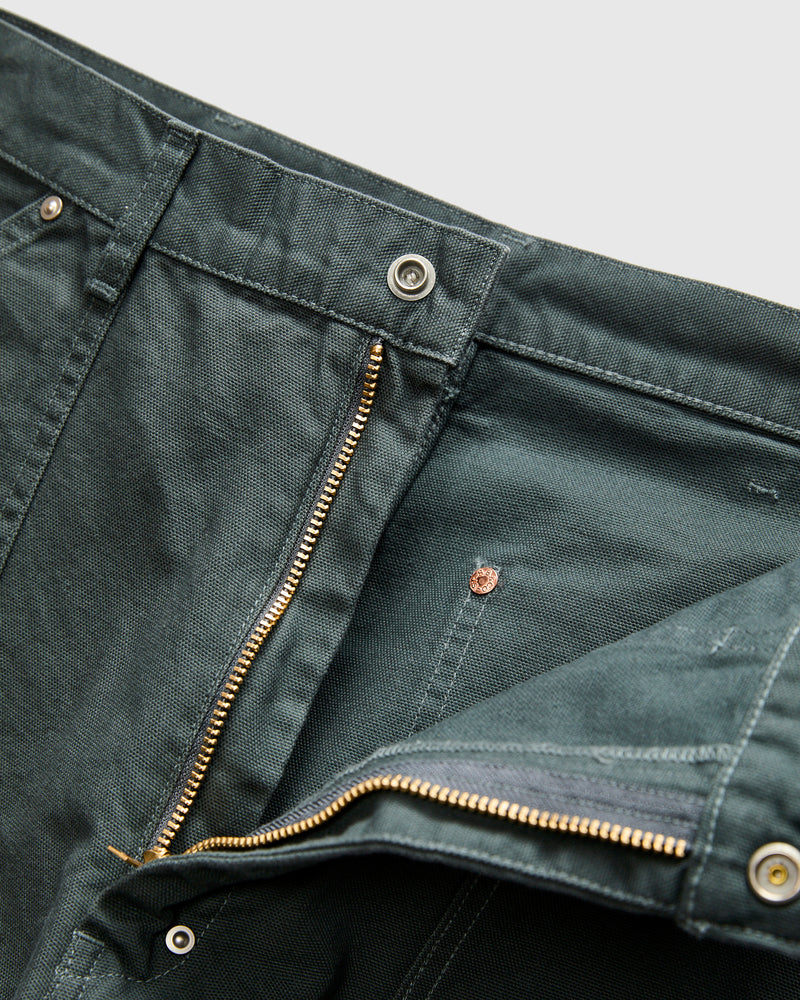 Double Knee Painter Pants in Blue Green