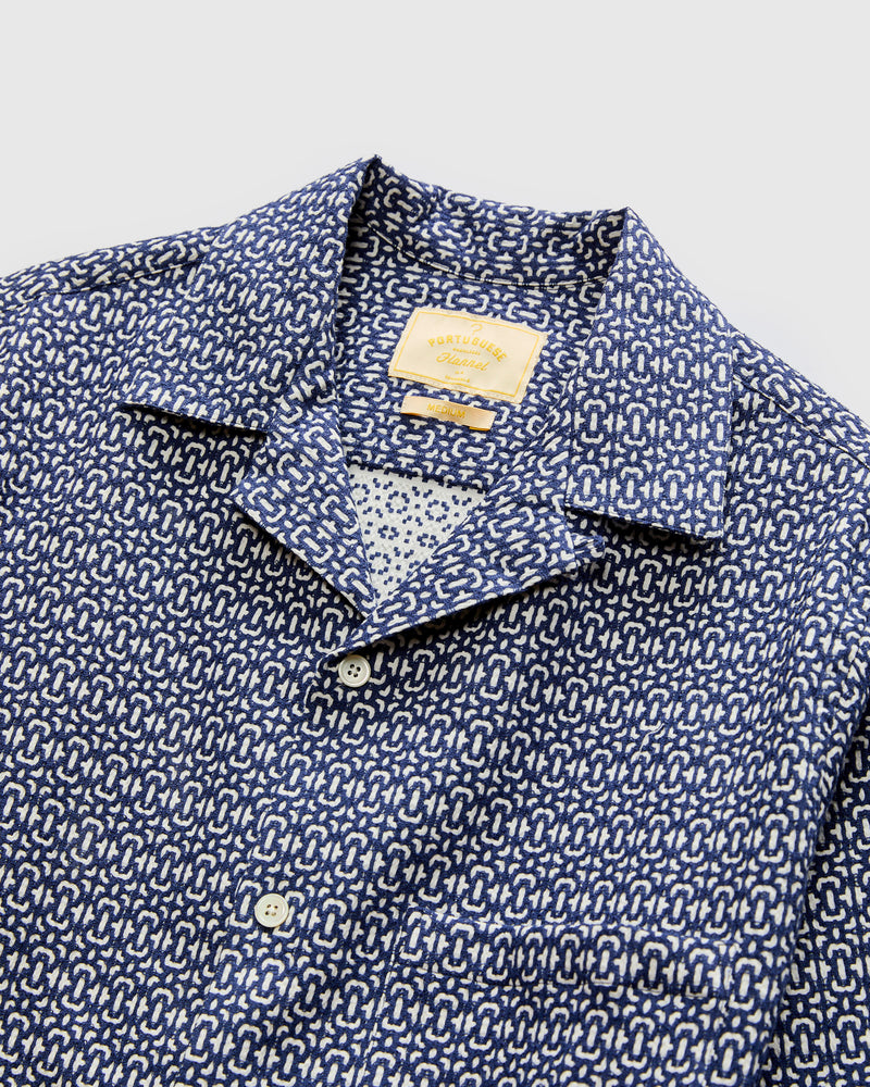 Abstract Tile Shirt in Blue