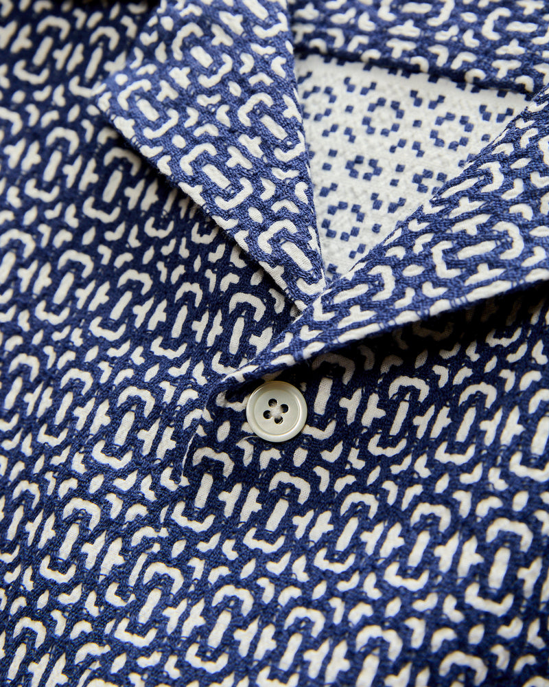 Abstract Tile Shirt in Blue