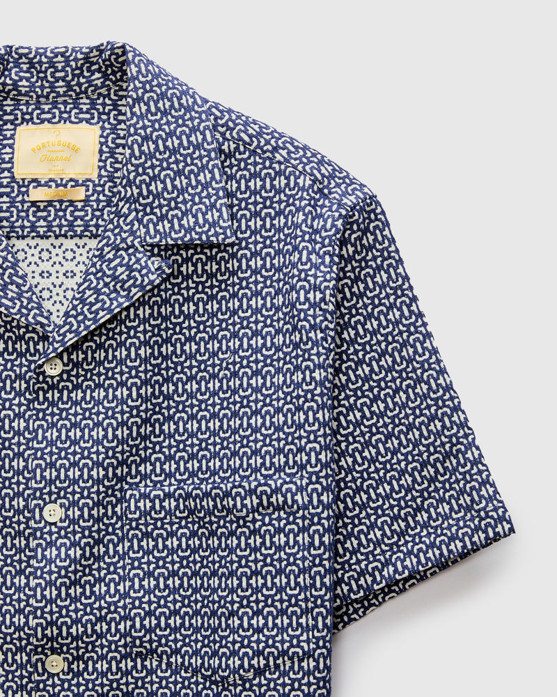 Abstract Tile Shirt in Blue