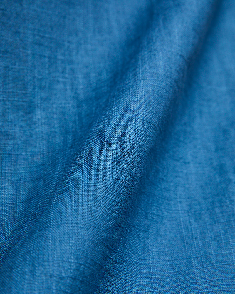 Embroidery Nature Ramie Shirt in Blue