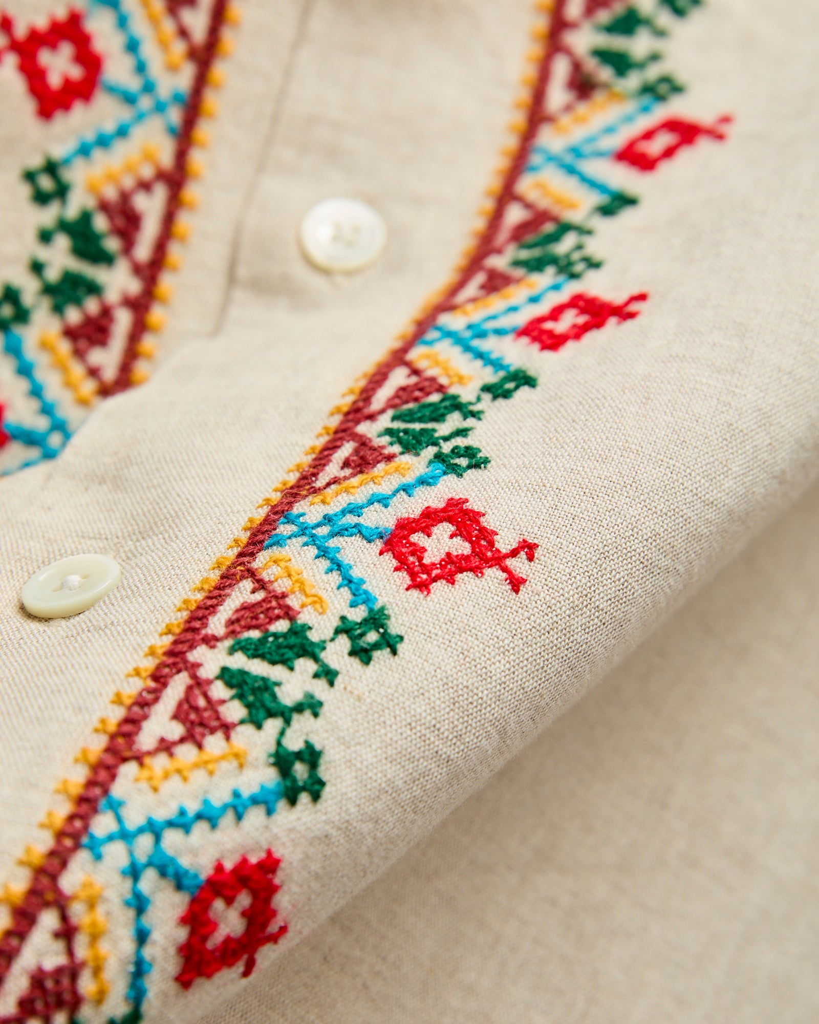 Folclore Embroidery Shirt in Natural – Blue Owl Workshop