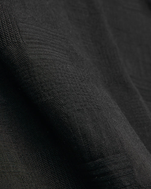 Jacquard Boro Patchwork Button Up Shirt in Double Black