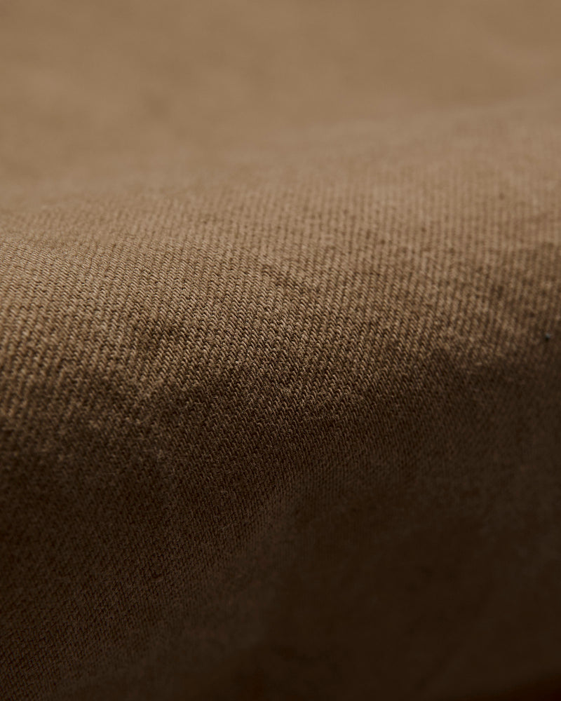 Heavy Chino Wide Straight Trousers in Khaki