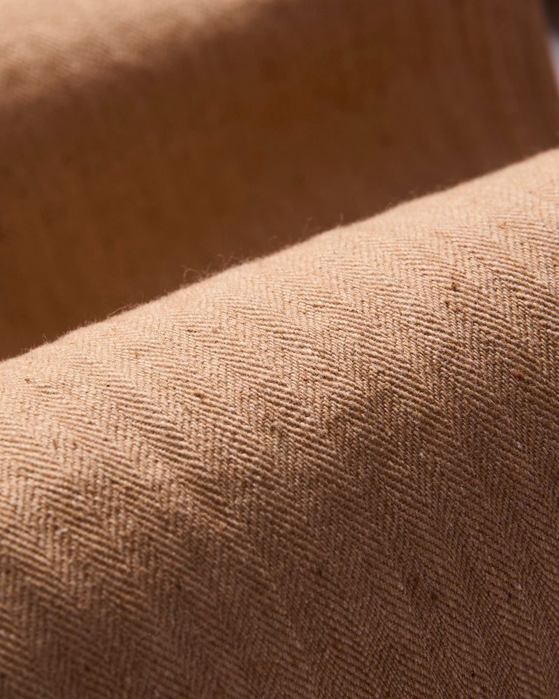 "Fox Cotton" Herringbone Baker Pants in Brown