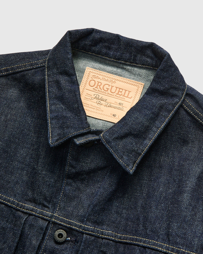 OR-401 Tailor Denim Jacket in Rinsed Indigo