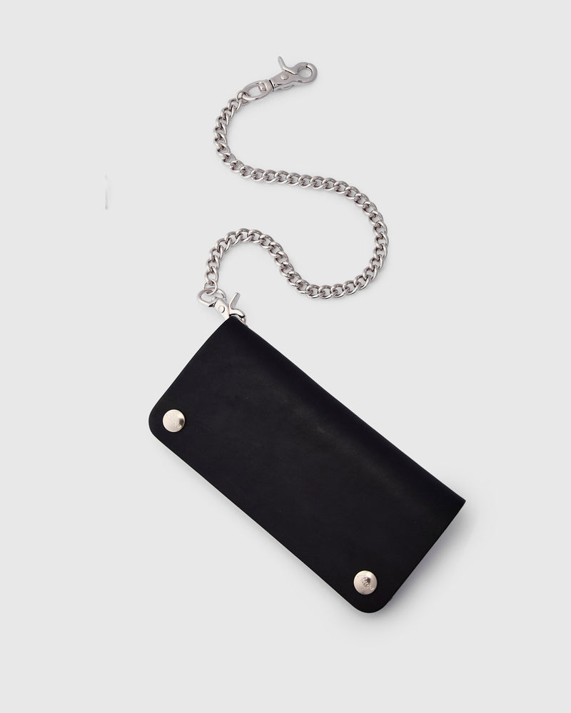 Buco Leather Trucker Wallet in Black