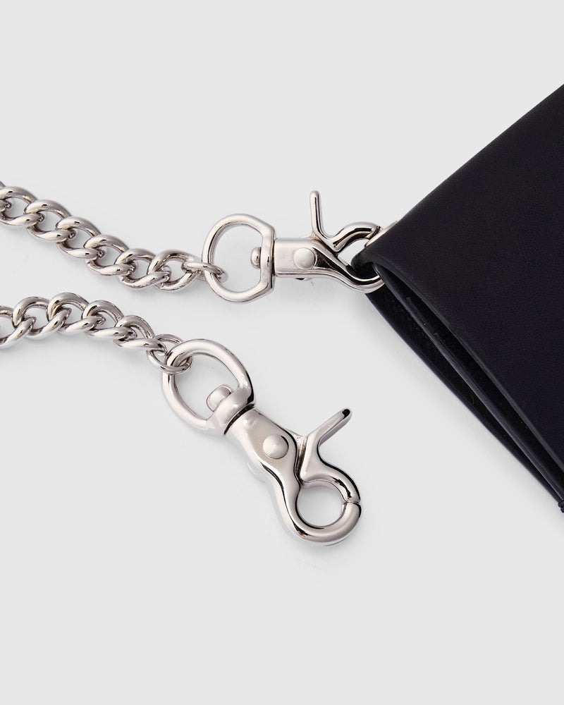 Buco Leather Trucker Wallet in Black