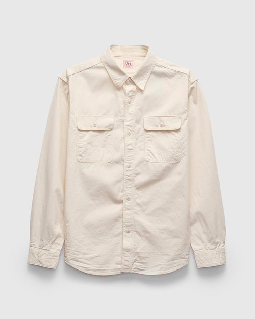 Triple Stitch Work Shirt in Off White