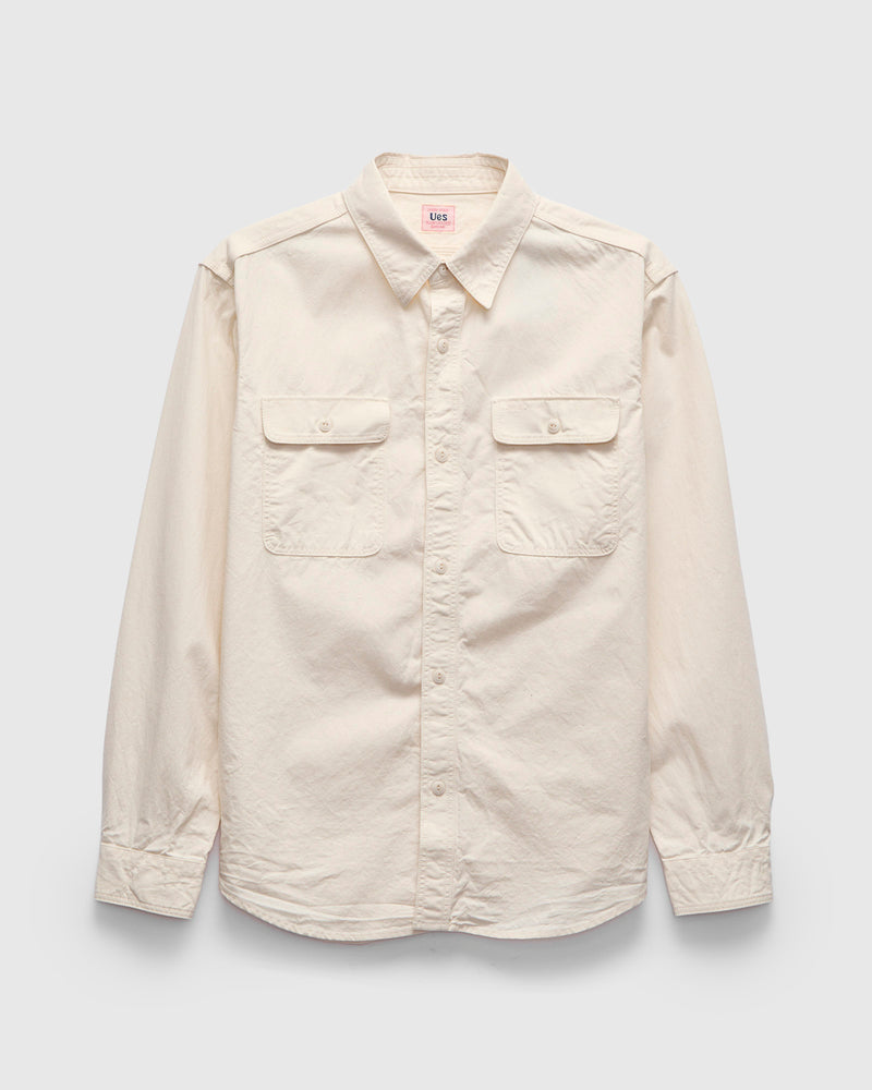 Triple Stitch Work Shirt in Off White