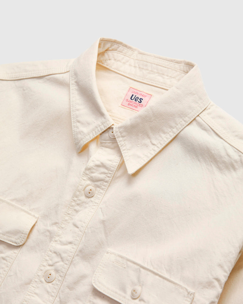 Triple Stitch Work Shirt in Off White