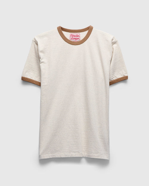 Recycled Cotton FoxFibre Ringer T-Shirt in Sand