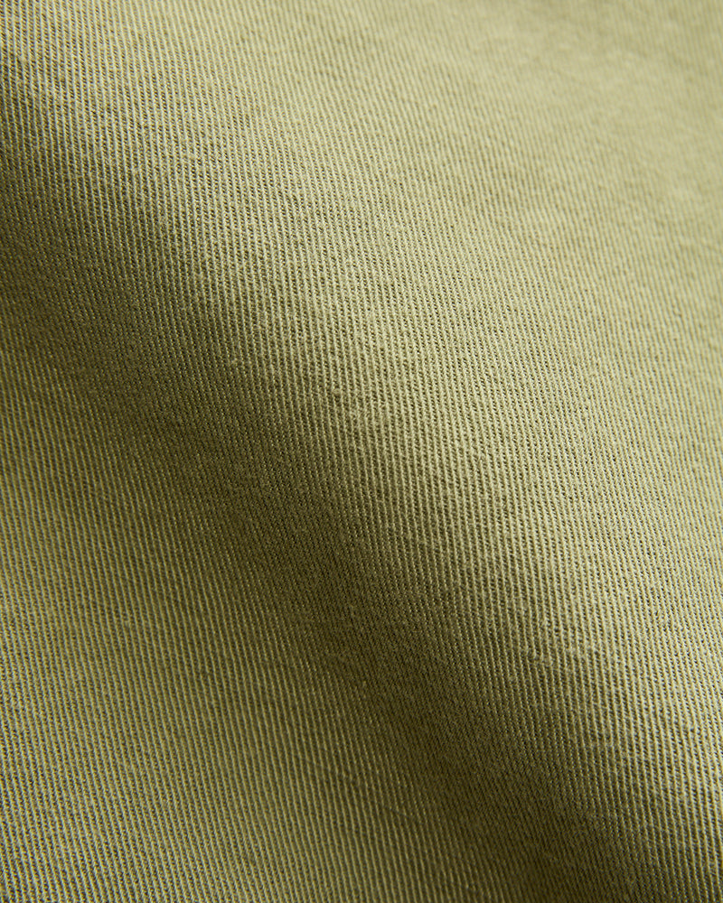 Linen Pleated Chino in Faded Olive