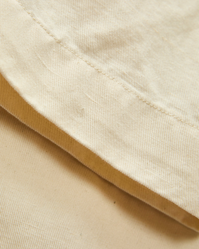 Linen Pleated Chino in Unbleached Ecru